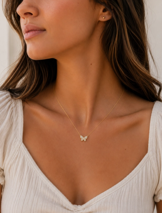 CZ Butterfly Necklace