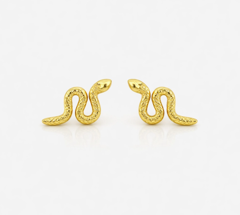 Textured Snake Stud Earrings