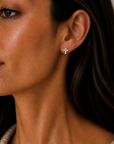 White Opal Cross Stud Earrings RP