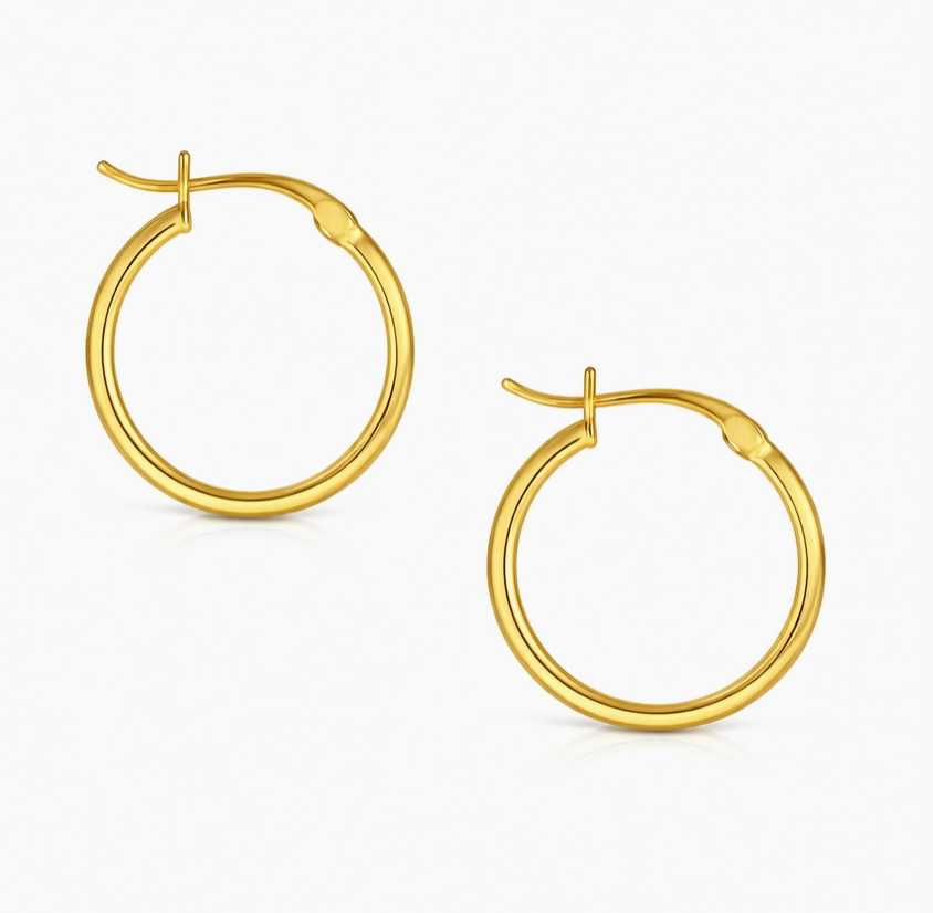 23mm Classic Tube Hoop Earrings 14K GP