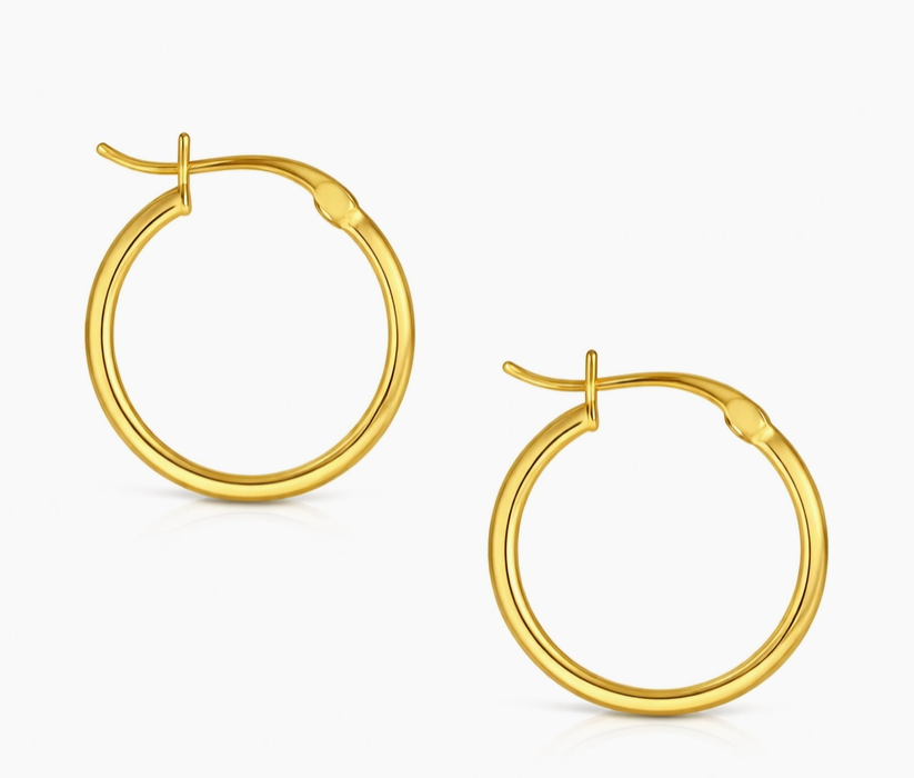 Classic 18mm Tube Hoop Earrings 14K GP