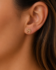 Open Paw Print Studs 14K Gold Plated