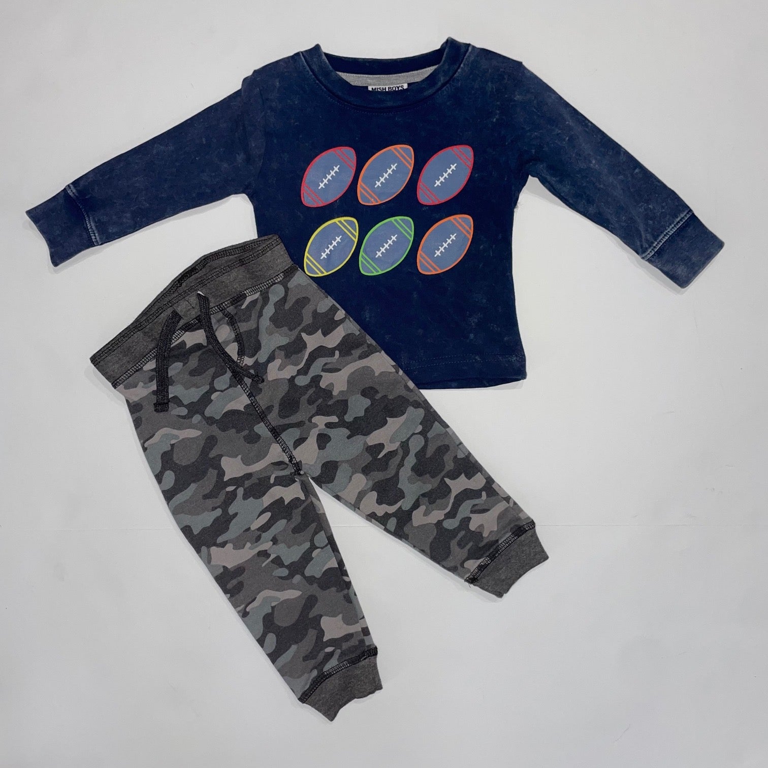 Football Long Sleeve w/ Camo Joggers 18M
