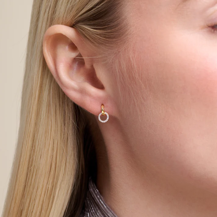 Circle Drop Stud Earrings