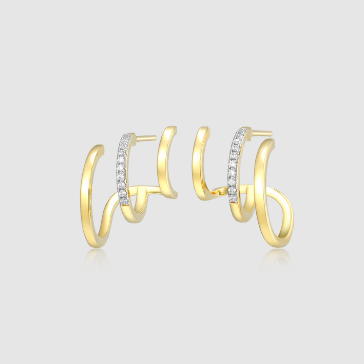 Multi-Hoop Claw Stud Earrings