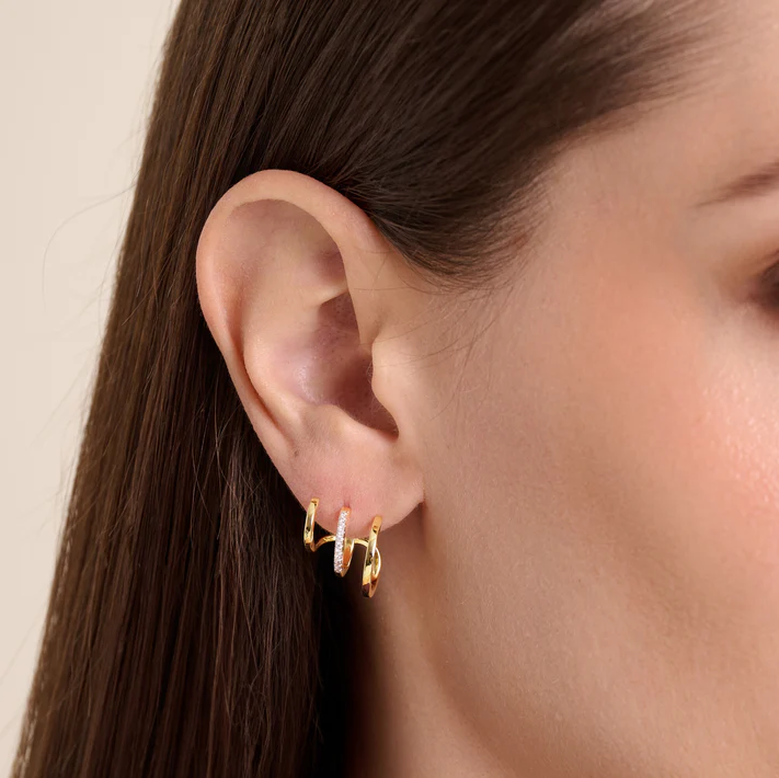 Multi-Hoop Claw Stud Earrings