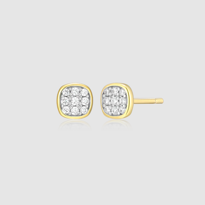 Cushion Pave Stud Earrings