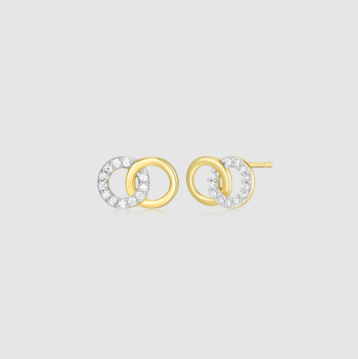 Twin Circle Stud Earrings