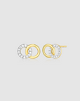 Twin Circle Stud Earrings