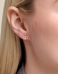 Twin Circle Stud Earrings