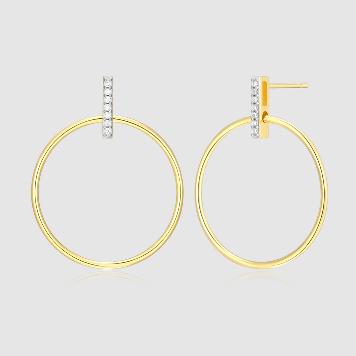 Front Hoop Stud Earrings