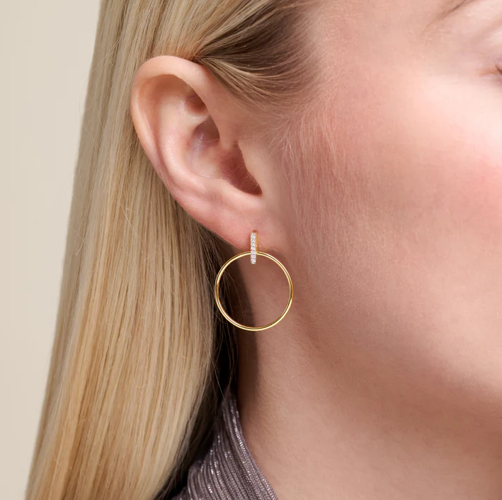 Front Hoop Stud Earrings