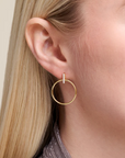 Front Hoop Stud Earrings