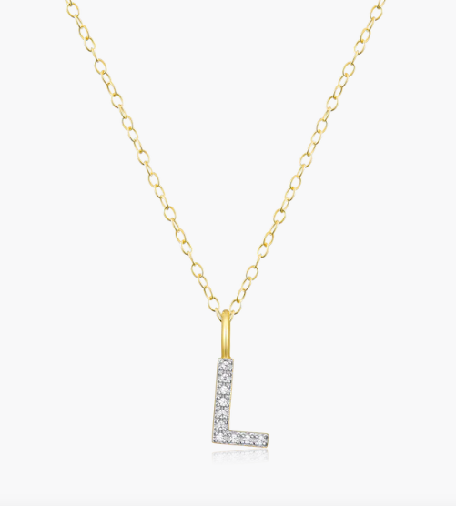 Gold "L" Initial Pendant Necklace