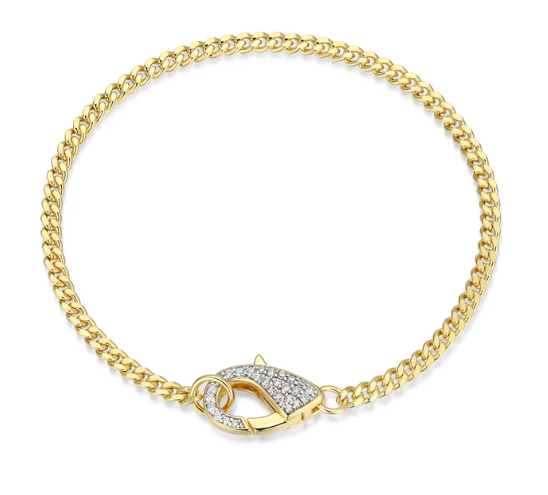 Pave Clasp Lab-Created Diamond Bracelet