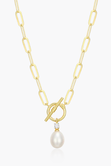 Freshwater Pearl & Lab-Created Diamond