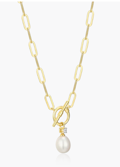 Freshwater Pearl & Lab-Created Diamond