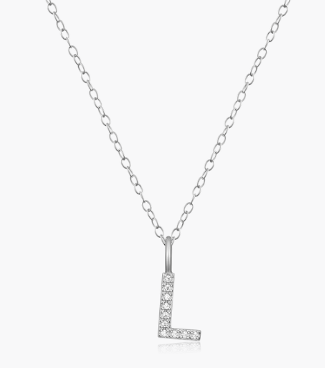 Silver "L" Initial Pendant Necklace