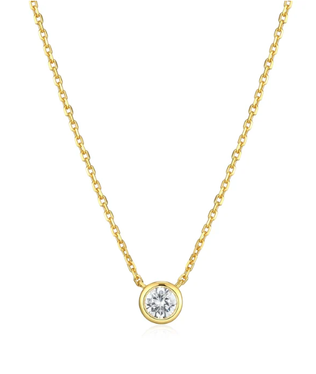 Bezel Solitaire 1/4 CT Necklace