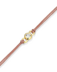 Bezel-Set Double Silk Cord Bracelet Pink