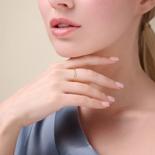 Lab-Created Diamond Line Stackable Ring