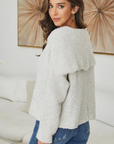 Boucle Knit Cardigan - Light Grey