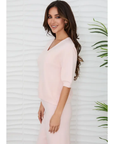 V-neck 3/4 Sleeve Knit Top