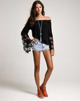 Jolie Flower Lace Off the Shoulder Top