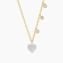 Cargar imagen en el visor de la galería, Heart Pendant Necklace w/ Circles Gold