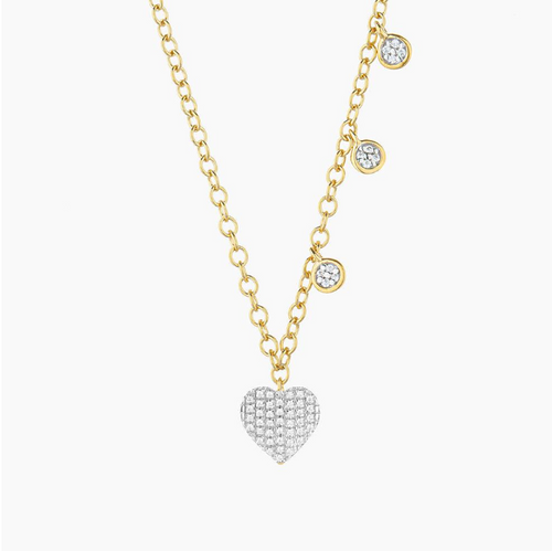 Heart Pendant Necklace w/ Circles Gold