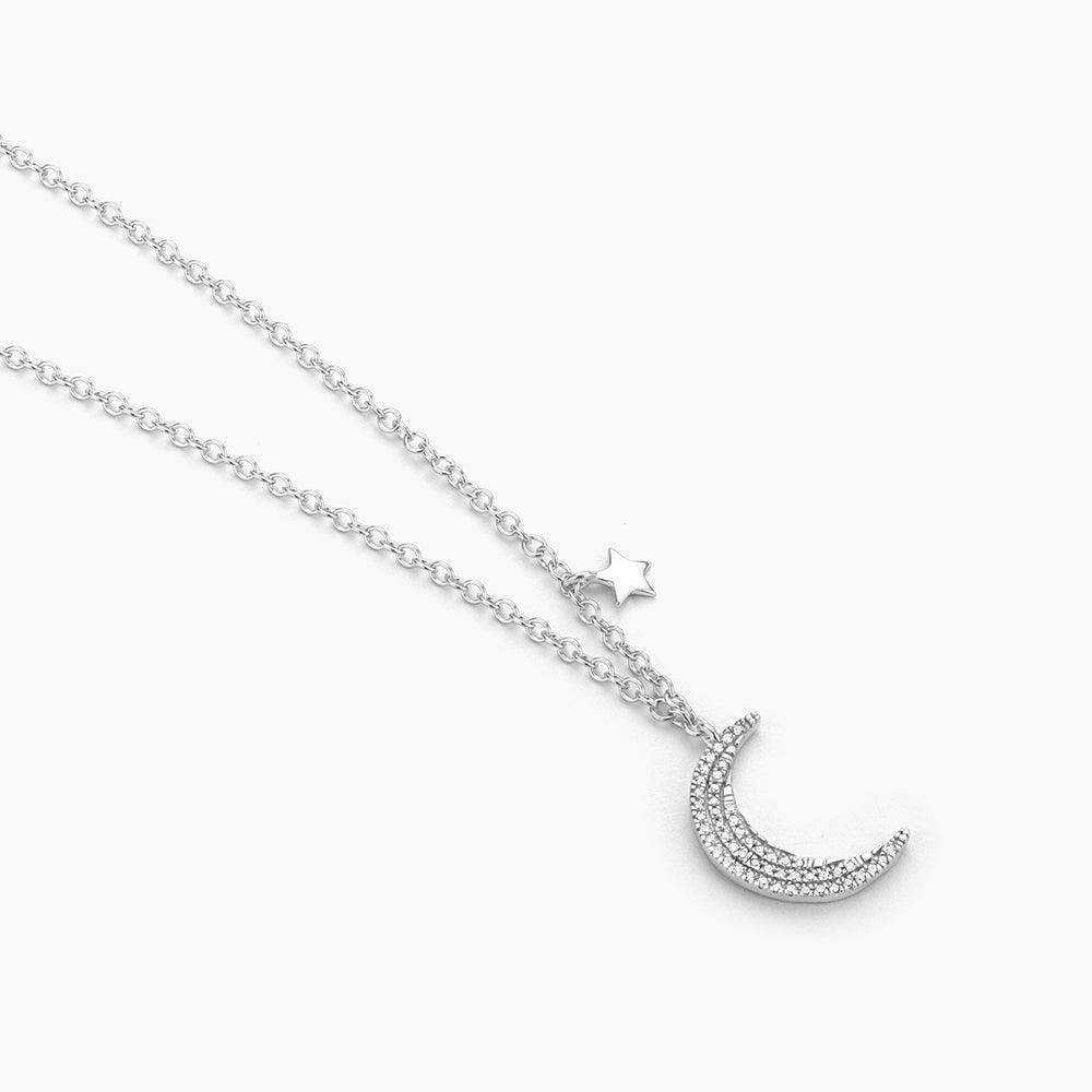 Fly Me To The Moon Necklace Silver