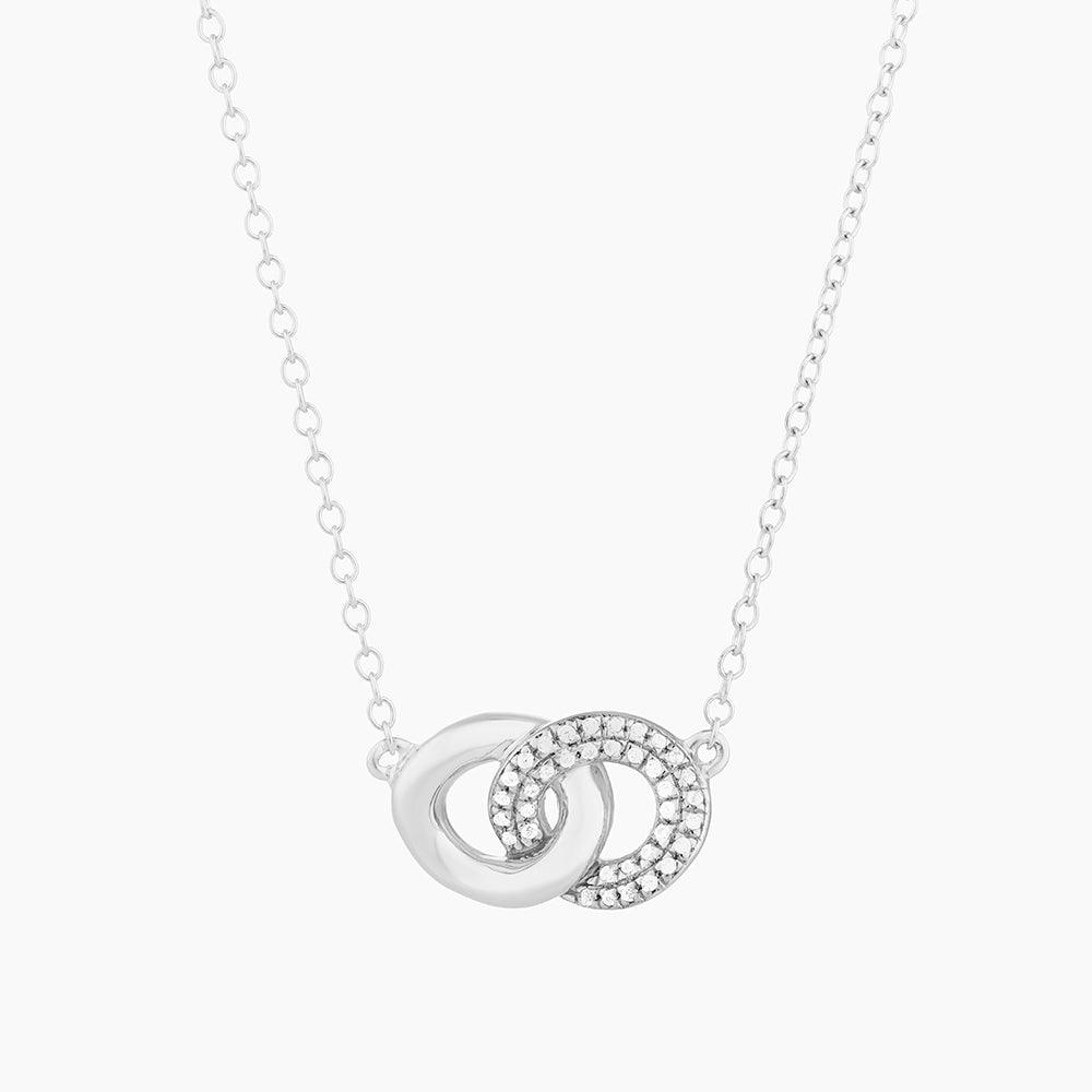 Entwined Discs Necklace Silver