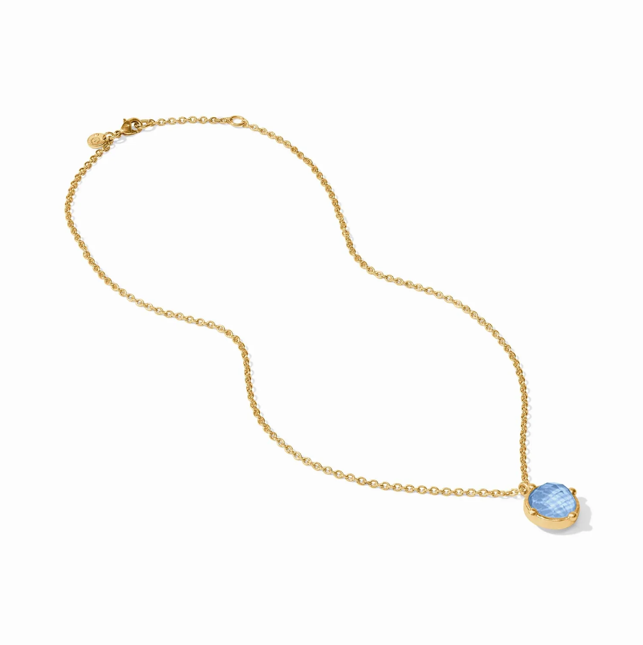 Honeybee Solitaire Necklace - Blue