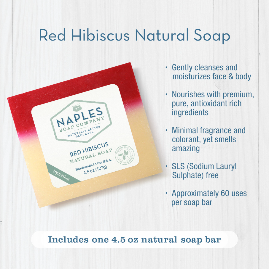 Natural Soap Bar - Red Hibiscus
