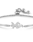 Milleluci CZ Heart & Butterfly Silver