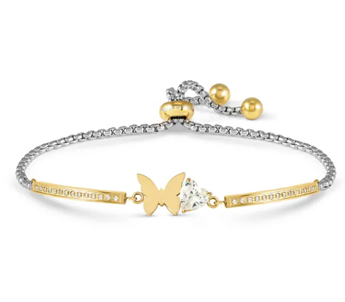 Milleluci CZ Heart &amp; Butterfly Gold