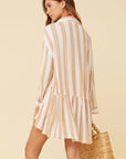 Sandy Horizon Stripe Ruffle Top