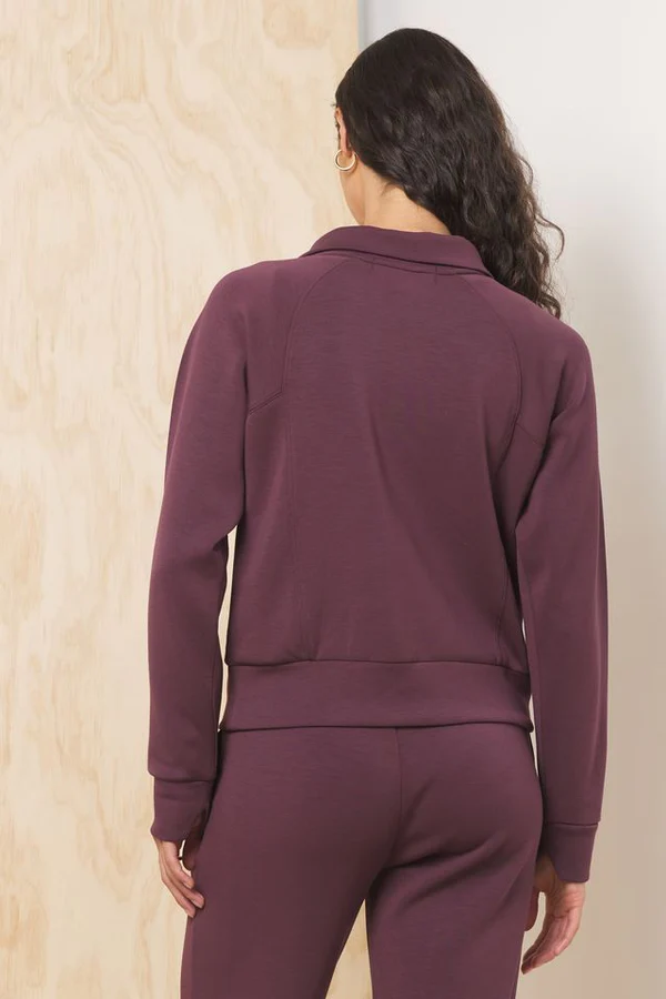 Merlot Truffle Cloud Fleece Collared Zip
