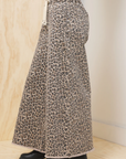 Leopard Stretch Denim Wide Leg
