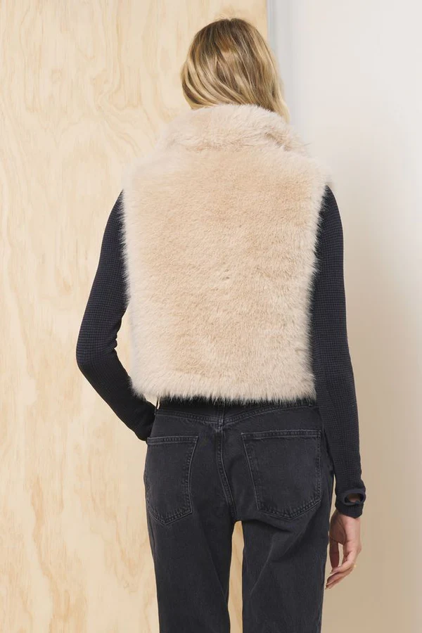 Almond Cozy Fur Vest