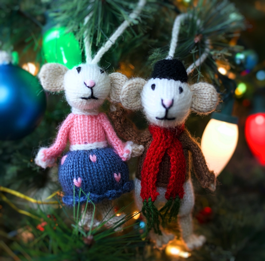 Mr. Mouse Knit Christmas Ornament