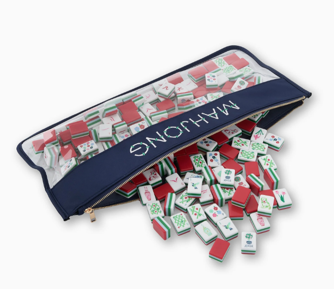 Navy Bamboo Mahjong Bag