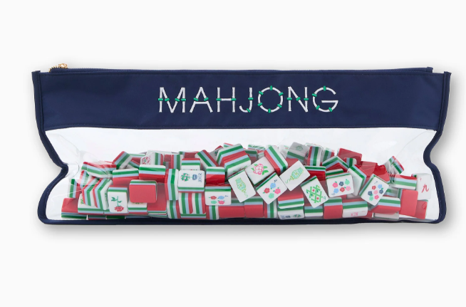Navy Bamboo Mahjong Bag