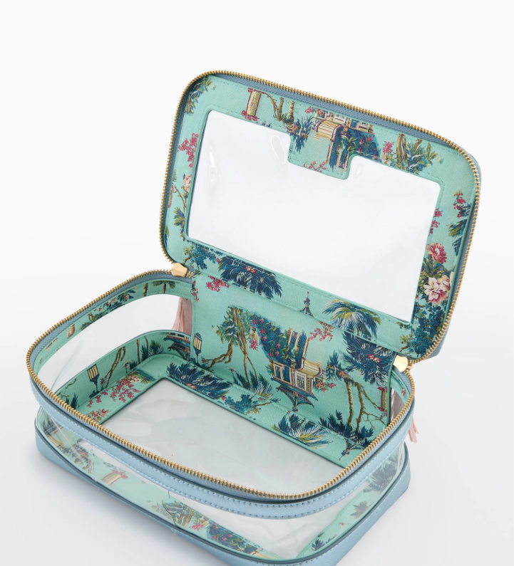 Metallic Light Blue Tile Storage Bag