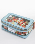 Metallic Light Blue Tile Storage Bag
