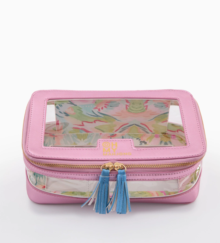 Metallic Light Pink Tile Storage Bag