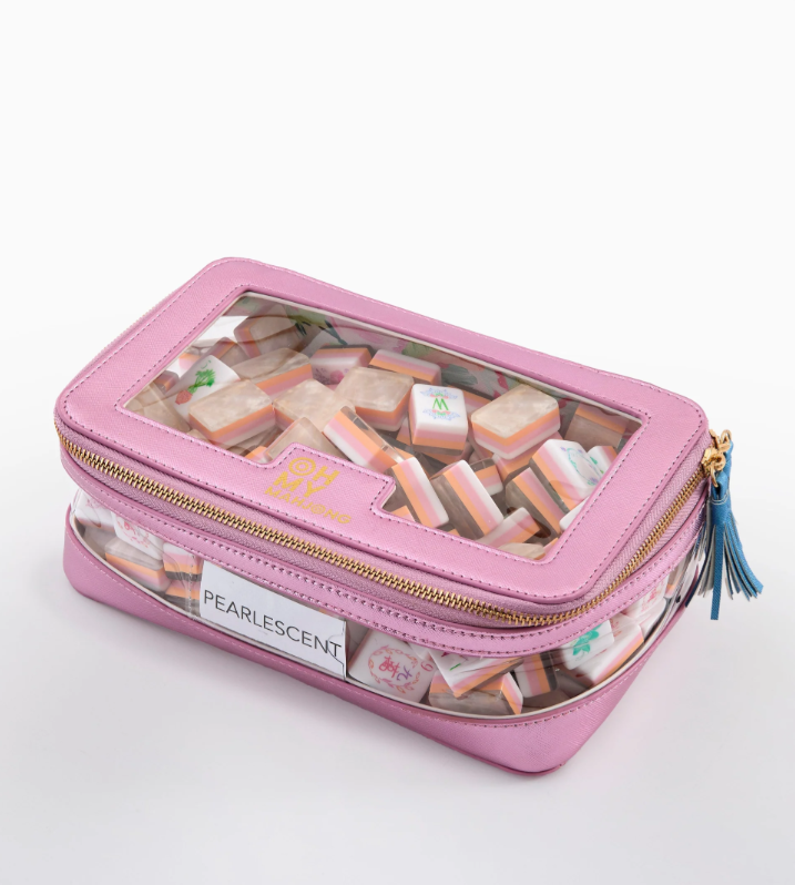 Metallic Light Pink Tile Storage Bag