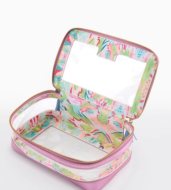 Metallic Light Pink Tile Storage Bag
