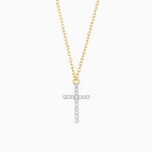 Load image into Gallery viewer, Believe Cross Necklace Gold