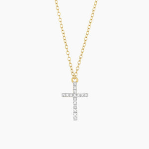 Believe Cross Necklace Gold